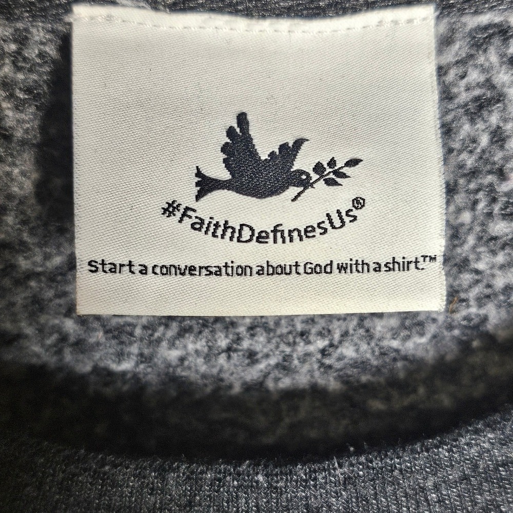 Faith Defines Us‎ Holy Spirit 2 Corinthians 3:17 Sweatshirt Grey Womens Small - Picture 3 of 6